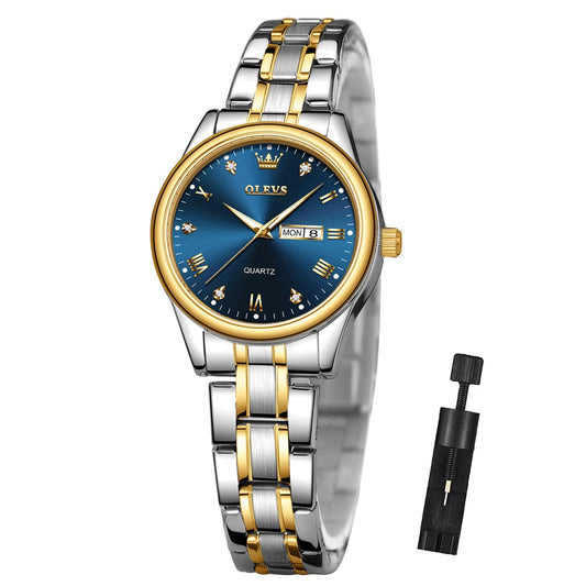 Water Resistant Watch for Women, Luxury Quartz Analog Ladies Wrist Watches with Date Stainless Steel Reloj  Mujer, Female 5563